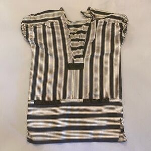 DEREK LAM Wrap Tie Top, Faux Leather Trim Dress, 4